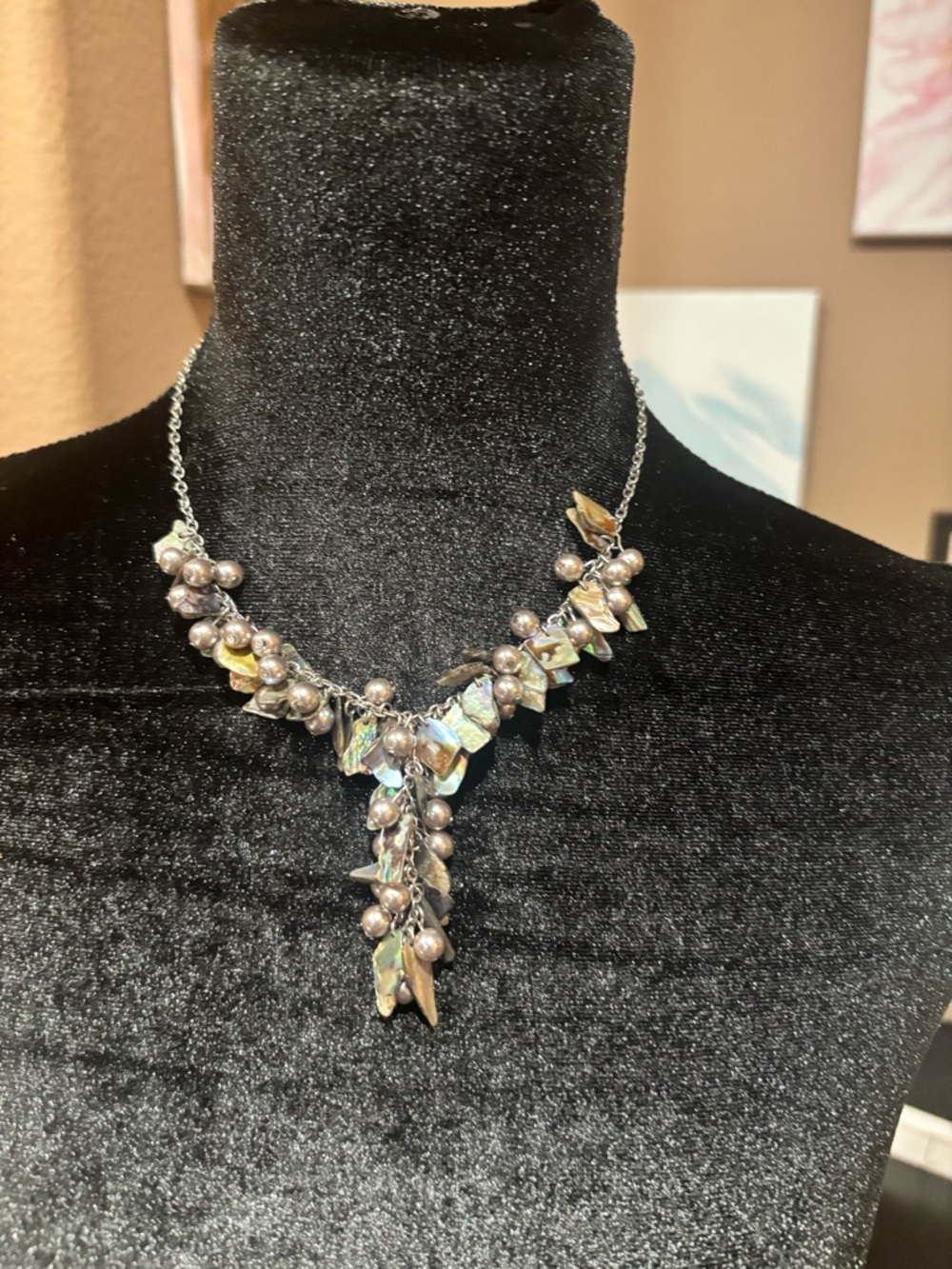 Iridescent Pearl Cluster Y-Necklace - Women Jewelry